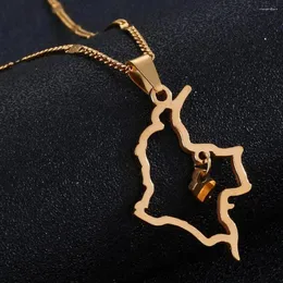 Pendant Necklaces Heart Colombia Map Jewelry