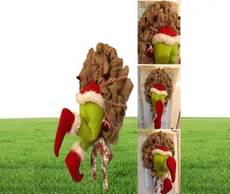 The Thief Christmas Garland Decorations Grinch Stole Christmas Burlap Wreath Garland Funny Gift for Kid Friends Home Decor8630795
