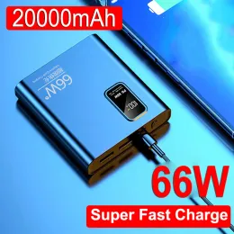 Casi da 20000 MAH Mini Power Bank 66W Super Fast Charging Caricatore portatile Display batteria esterna per iPhone Xiaomi
