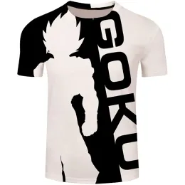 Camisetas de alta qualidade verão 2021 de mangas curtas Cool Goku 3D de anime impresso de anime moda moda moda estilo homem masculino tops de camiseta