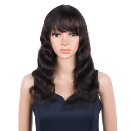 Wigs Trueme Boby Wave Human Hair Wigs With Bangs Brazilian Ombre Blonde Human Hair Wig Colored Orange Bule Hight Light Full Wig