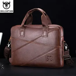 Bullcaptain Mens's Leather Casecase con borsa di business multifunzionale per borse per computer per computer satchel 240418