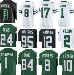 Fotbollströja Brock Bowers Morgan Moses Joe Namath Joe Klecko Aaron Rodgers Ahmad Sauce Gardner Breece Hall Garrett Wilson Zach Wilson Quinnen Williams