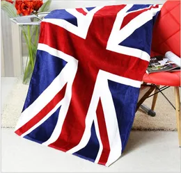 American British Flag Design Bath Handduk 140x70cm Absorberande Cotton Beach Handduk Torkande tvättduk Badkläder Dusch Towels7057331