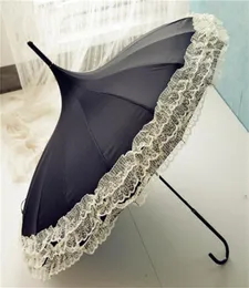 Ombrello Rain Women Fashion 16 costole in pizzo Pagoda Parasol Principessa Longhandle Umbrella Sunny e Rainy9023351