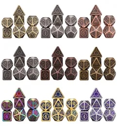 Dados mecânicos para DND comprimido RPGS Games 7pcsset DICE METAL COM BOMCH DESTRANTE