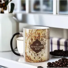 Arrival Harry Marauder Map Color Changing Cup Mug Magic Heat Sensitive Coffee Mugs Tea Cups Surprised Christmas Gift 240418