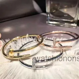 High Quality Luxury Bangle Crrater C family original classic nail bracelet full style fashion personality trend Valentines Day high matching version batch
