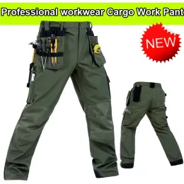 Abbigliamento Bauskydd maschile policotton di alta qualità Wearresistance Multipocket Mens Cargo Lavoro Pantaloni Work Pant Army Green