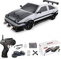 Electric/RC Car 2023 AE86 Zdalne sterowanie samochodem wyścigowe JDM Toy dla dzieci 1 16 4WD 2,4G Szybkie GTR RC Drift Car Prezent dla dorosłego dziecka 240424