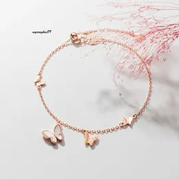 sailormoon sister bracelet designer Aloqi S Sier Style Shell Butterfly Women's Korean Edition Simple and Fresh Diamond Bracelet S4431