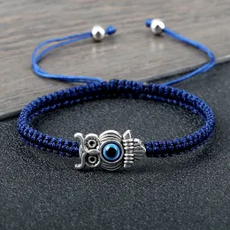 Strands Vintage Owl Evil Eye Pleciona bransoletka Turkish Lucky String para bransoletki kobiety mężczyźni klasyczny łańcuch przyjaźń biżuteria