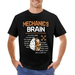 Tampo masculino Tops Funic Mechanic Gifts-T-shirt Brain T-Shirt da mecânica camisetas pretas vintage para homens