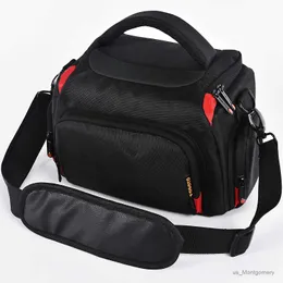 Kamerapåse Tillbehör Fashion Professional Camera Bag Waterproof Digital Shoulder Bag Vide Camera fodral för lins Canon Nikon Pouch