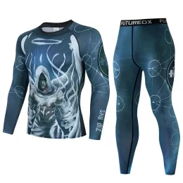 Устанавливает мужские муай -тайские мужчины MMA Kickboxing Sport Soirt Bjj Rashguard T Roomts Rash Guard Fitness Tracksuit Boxing Jersey Running Set 50