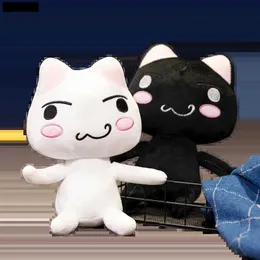 Плюшевые куклы New Toro inoue Cat Plush Anime Game Doll Pulted Китты плюшевые мультфильм Пара черно -белые кошки декорировать игрушки для Kidsl2404