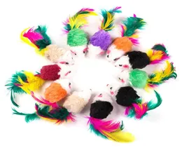 Cat Toys Plush Cats Teaser Simulation Colorful Feather Tail False Mouse Bite Resistant Kitten Catch Scratch Durable Funny Artifact4913975