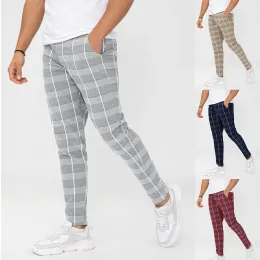 Pants New Men's Patchwork Striped Plaid Casual Peepers Stylish Straight Leg Stretch Pants For Wedding Parties Daily Wear Hot Sale 3 XL