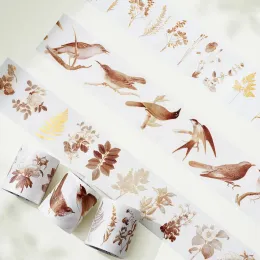 コンソール3rolls/set Gilded Vintage Botanicals Washi TapeステッカーセットブランドWTオリジナルスクラップブックステッカーバースデーギフト5cmx5m