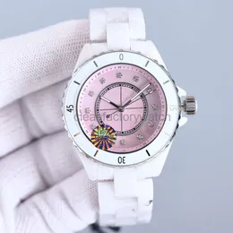 Zegarek kanał Ceramika Kobiety Automatyczne zegarki mechaniczne 38 mm szafirowe Lady Luminous Wristood Waterproof 50m Montre de Luxe Ccity