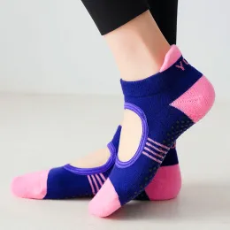 Yoga kadınlar sırtsız Pilates Socks Havlu Alt Nefes Alabilir Slip Yoga Çoraplar Pamuk Bale Dans Sporları Fitness Gym için