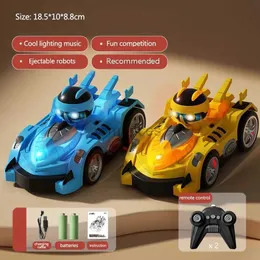 Elektrik/RC -Auto 2.4g RC Stoßfänger Autospielzeug Chargeable Fernbedienung Battle Racing Car Music Light Sensory Toy Crash Ejektion Roboter Geschenk für Kinder 240424