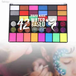 Körperfarbe Gesicht und Körperfarbe Körpermalerei 42 Farben Make -up Palette Facepaint für Bühnen -Make -up -Party Cosplay Festival für Kinder Erwachsene D240424