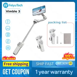 Gimbal FeiyuTech New Vimble 3 Handheld Gimbal BuiltIn Extension Rod 3Axis Portable and Foldable Fill Light for iPhone 13 Pro Max