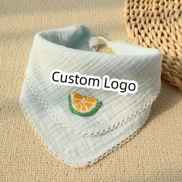 Baby Muslin Saliva Towel For Gift With Custom Name Shower Bibs Qute Feeding Burp Cloth 240422