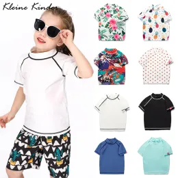 Badebekleidung T -Shirt zum Schwimmen Kurzarm Kinderausschlagsgut Jungen Mädchen Mädchen Badebekleidung UV Schutz Beach Schwimmbad Badeanzug Kinder