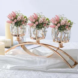 Candle Holders Glass Candlestick Holder 3 Arms Nordic Stand Anniversary Candelabra Stick Wedding Party Table Decore