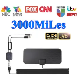 Alıcılar 8K kapalı 3000 mil dijital HDTV Anten TV Amplifikatörlü Booster DVB T2 ISDBT uydu bulaşık Sinyali Alıcı