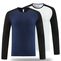 S-3XL Mens Quick Dry Running T-Shirt Men Long Sleeve Sport Sport Tops Tops Tops Gym Gygging Shirt MM251 240415