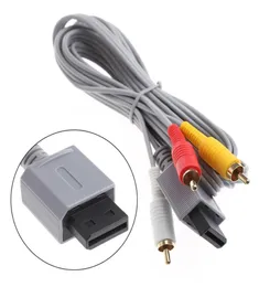 18m ljudvideo AV -kabelkonsolkomposit 3 RCA Video kabelkabeltråd huvud 480p hög kvalitet för Nintendo Wii Console8422177