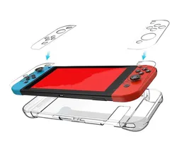 Avtagbar Crystal PC Transparent Case Hard PC Protective Cover för Nintendo Switch Console Controller Accessories9945323