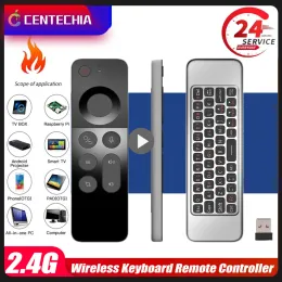 Fareler 1 PC W3 Uzaktan Kumanda Kızılötesi 2.4G Kablosuz Sesli Hava Fare Denetleyicisi USB Alıcı ile PC TV için Tam Klavye Değiştirme