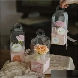 Wrap Flower Gift 10pcs Rose trasparente in PVC Box Lighthouse Portatal Depagy Packaging Valentine Bouquet Droplese HO DHGBQ