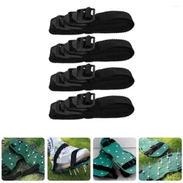 Dekorativa blommor 16 PCS Lawn Scarifier Laces Manual Aerator Shoes Strap Justerbara skosnören för uteplats nylon trädgårdsskötsel sandaler