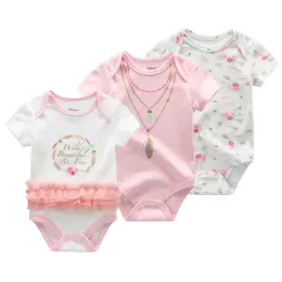 Pieces Kiddiezoom 3 pezzi/lotto di cartone animato neonato manica corta neonaio body bodysuits morbido 100%cotone per bambini unisex abiti da bambino unisex