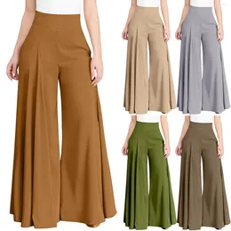 Women's Pants Trousers For Women Elastic Waist Womens Wide Leg High Casual Comfy Pockets Ropa Para Mujer