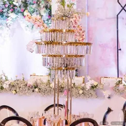 Candle Holders 5pcs Cm/70cm/120cm)Wedding Centerpieces Vase For Tables Tall Metal Gold Vases With Crystal Artificial Flower Stand