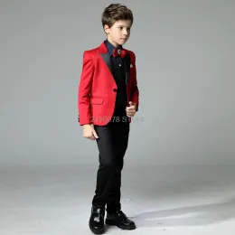 Blazer Blumenjungen luxuriöser weißer Taufe Hochzeitsanzug Prince Jacke Weste Pant Formal Kleid Kinder Klavier Show Performance Kostüm