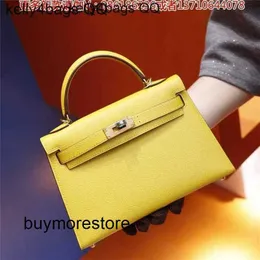 Luxury Brkns Epsom Leather Handbag 7A Genuine Leather Full Hand Wax Original Generation Amber ButtAF2Z