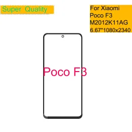 Panel 10Pcs/Lot For Xiaomi Poco F3 Touch Screen Panel Front Outer Glass Lens For Poco F3 M2012K11AG LCD Glass Front With OCA Glue