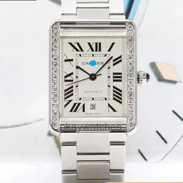 Dials Working Automatic Watches carter Inspection Tank Series Diamond Set Mechanical Watch Mens W5200028