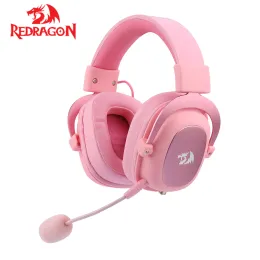 Kedjor REDRAGON H510 Zeus 2 Wired Game Headset 7.1 Surround Soun Pink Earpiece avtagbar mikrofon för PC/PS4 Xbox One Mobiltelefon