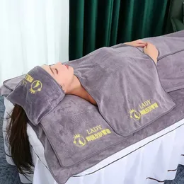 2024 Neues 5pcs Superfine Faser Weiches Badetuch Schönheit Salon Bett Leinen Komfortable Turbansofa Massage Spa Plain Bad Kleid Strandtuch für