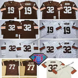 TRANSTANTE 32 Maglie da calcio Jim Brown 19 Bernie Kosar 77 Lyle Alzado 82 Ozzie Newsome 1996 Stitched Jersey Mens S-XXXL