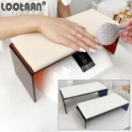 Equipamento Lootaan acrílico unhas descanso para unhas Pu couro unhas mesa de arte para Manicure Pedicure Braço Rest Pillow Pillow Hand Solter