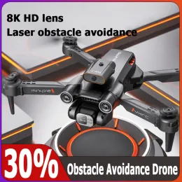 Drones Drone 8K HD Câmera Design dobrável Design Quarto a laser Evitar a localização do fluxo óptico Um botão de decolagem e retorno